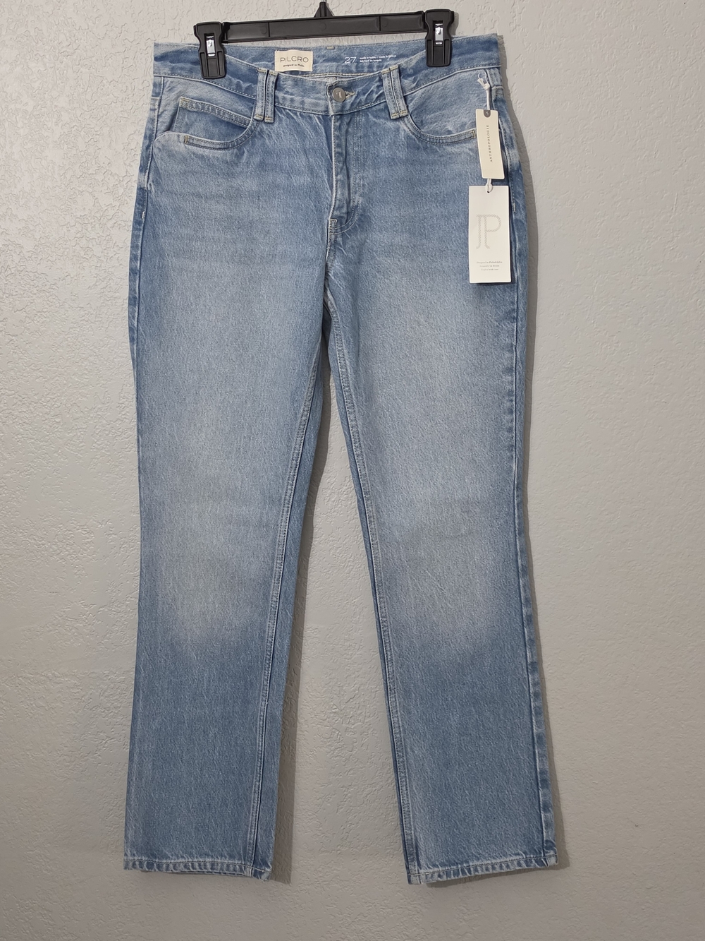 NWT Anthropologie Pilcro Mid Rise Straight Leg Jeans Light Wash Womens 27